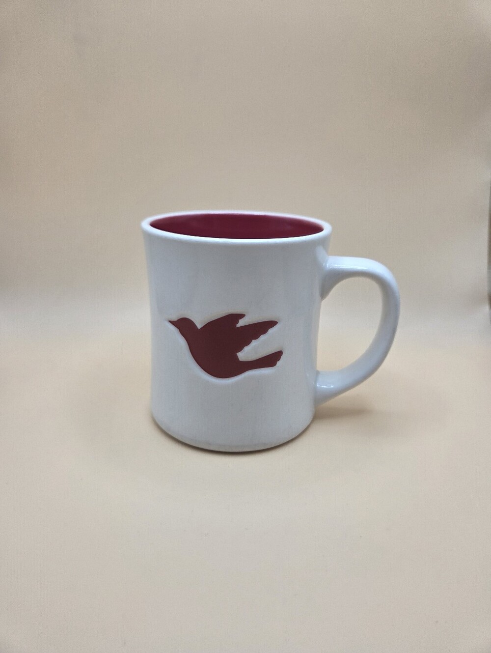 Starbucks Coffee Mug Cup Christmas Holiday Dove Bird 2008 Red White